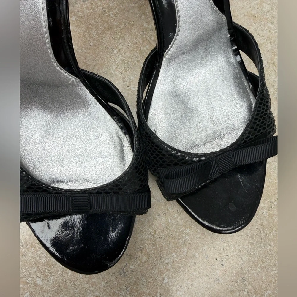 White House Black Market Black Strappy High Heels